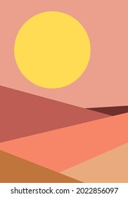 modern minimalist abstract sunset on the desert. Abstract natural scenery background. desert at morning.