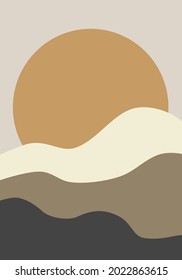 modern minimalist abstract sunset on the desert. Abstract natural scenery background. desert at morning.