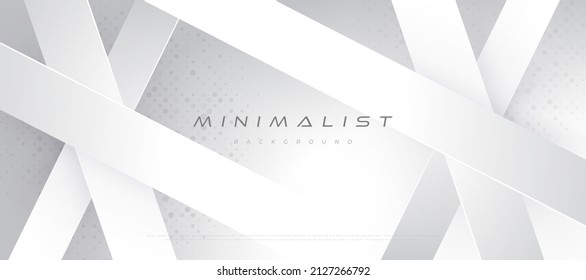 Modern and Minimalist Abstract White Background in Halftone Style. Minimalist Silver Background Design. Premium White and Gray Gradient Background