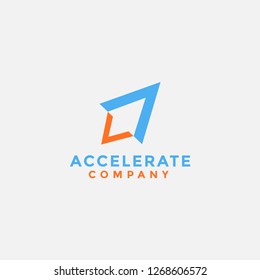 Modern Minimalist Accelerate Rocket  Logo Icon Vector Template On White Background