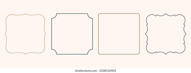 Modern minimalist aesthetic line arch frames in trendy boho style. Modern Y2K vector design outline elements - geometric form for banner, social media, poster. Shape Islamic door and window silhouette
