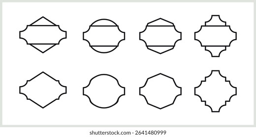 Modern minimalist aesthetic line elements, trendy linear frames  Decorative set of vector