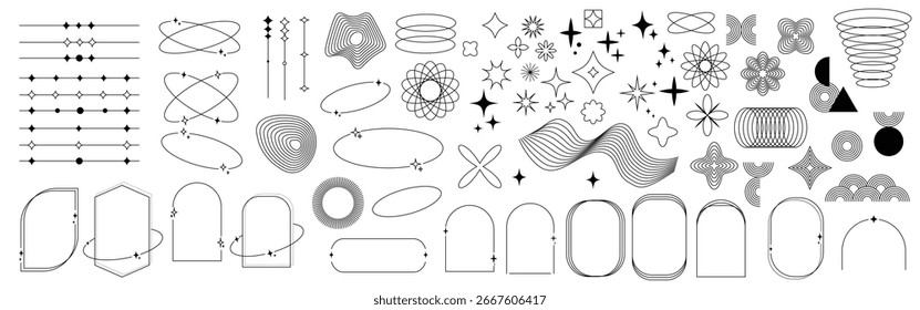 Modern minimalist aesthetic line elements