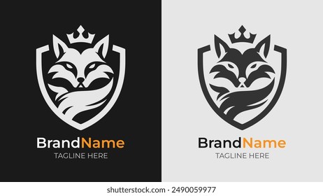 A modern minimalist angry fox logo design that combines simplicity with a powerful expression. Ideal for businesses seeking a clean and impactful visual identity
