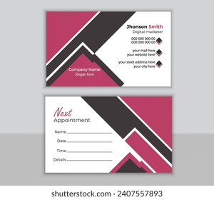 modern and minimalist Appointment card template.