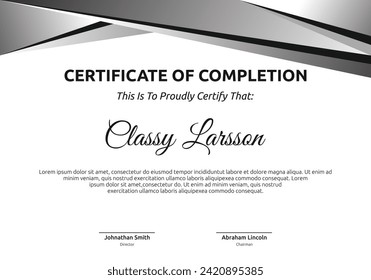 Modern Minimalist Appreciation and Achievement Certificate Template Design
