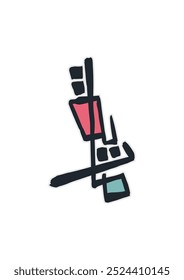 Modern Minimalist Arabic Calligraphy of "Mariah" in Vintage Colors Palette. Suitable for Greetings Card, etc. Translated as "Maria" in English.