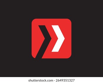 Modern Minimalist Arrow in Square Shape Logo Design in Bold Colors