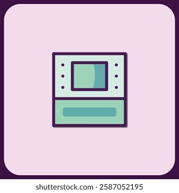 Modern Minimalist ATM Machine Icon Design