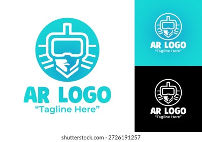 A modern minimalist augmented reality logo concept created for future-focused tech brands and immersive digital products.