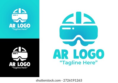 A modern minimalist augmented reality logo concept designed to support digital platforms and immersive tech branding.