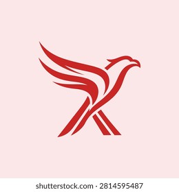 Modern minimalist avian logo representing speed for corporate identity.