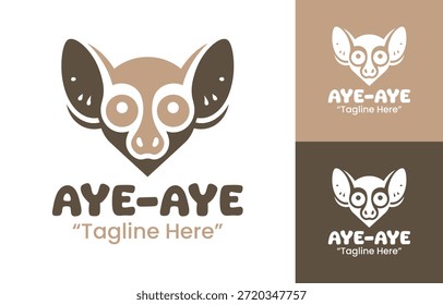 A modern minimalist aye aye logo designed for wildlife brands, conservation projects, and clean animal identity.
