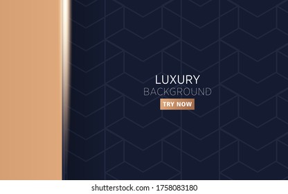 modern minimalist background banner with gold line in geometric pattern texture.