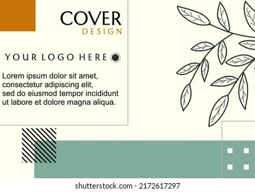 modern and minimalist background design with hand drawn floral elements. abstract design for business cover, banner, poster