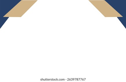 A modern minimalist background featuring dark blue and cream geometric angular shapes on top, creating a clean and stylish frame. Perfect for business templates, banners or digital presentations.