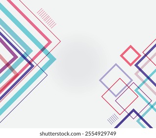 Modern Minimalist Background with Multicolored Lines and Shapes