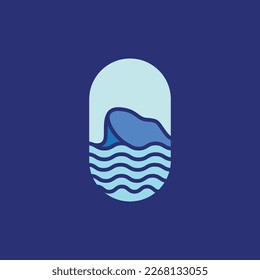 modern minimalist badge sticker iceberg ice water ocean logo design vector