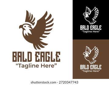 Um logotipo moderno minimalista de águia careca criado para sistemas limpos de marca premium e de identidade animal.