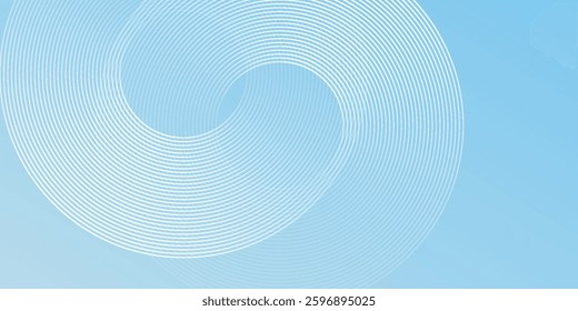 Modern minimalist banner background simple pastel colorful blue and white gradations. Circle effect style background