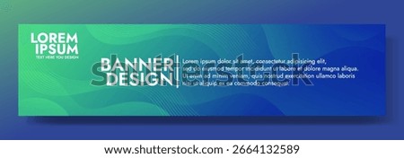 Modern minimalist banner design with a vibrant green and blue gradient background. 