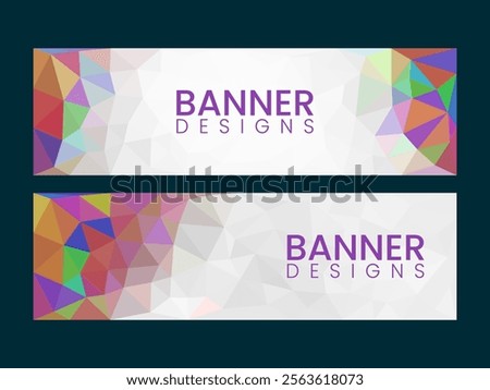 Modern and minimalist banner designs with geometric shapes. Ideal for creating a professional and sophisticated look. Easily adaptable to different brands and styles.