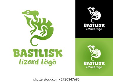Ein modernes, minimalistisches Basilisk-Echsenlogo, das für saubere Reptilienmarken und Tieridentitätsprojekte geschaffen wurde.