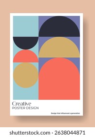 modern and minimalist bauhaus poster design with simple aesthetic color style