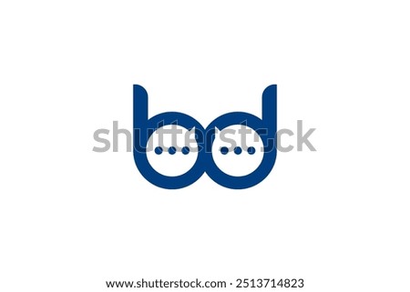 Modern and minimalist "bd" logo design, featuring interconnected letters and speech bubbles. Perfect for businesses focused on communication, technology, or social media.
