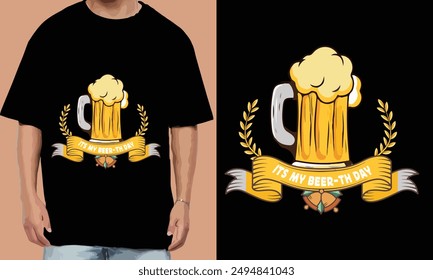 modern minimalist beer cup t shirt design