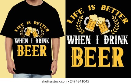 modern minimalist beer cup t shirt design