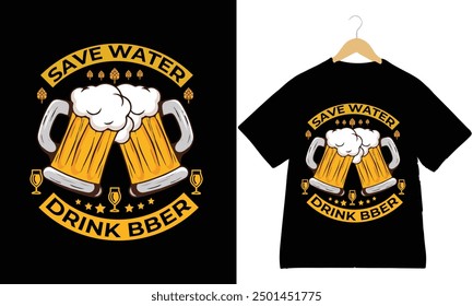 Diseño minimalista moderno de la camiseta de la cerveza