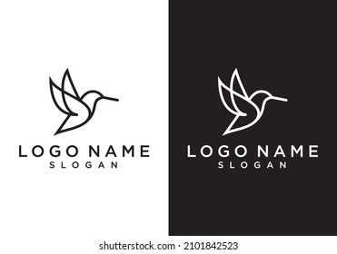 logotipo de la línea de aves minimalista moderna