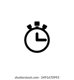 Modern, minimalist black and white stopwatch icon.