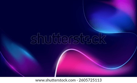 Modern minimalist blue pink fluid gradient on blue dark gradient background. Social ads banner or Landing page.