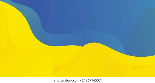 Modern minimalist blue and yellow background with halftone ornament.