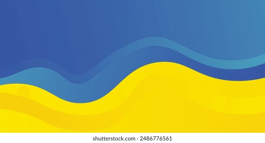 Modern minimalist blue and yellow background with halftone ornament.