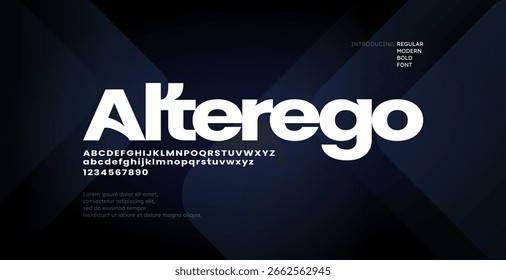 Moderno Minimalista Negrito Tecnologia e Ciência alfabeto fonte. Projeto de ilustração vetorial de tipografia digital. Ficção científica, filme, revista, fonte de moda.
