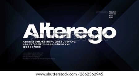 Modern Minimalist Bold Technology and Science alphabet font. Digital typography vector illustration design. Sci-fi, movie, magazine, fashion font.
