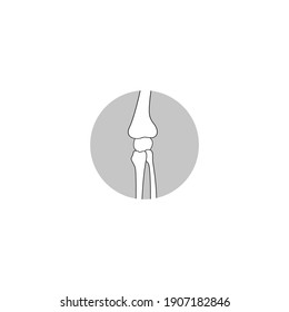 Modern Minimalist Bone Joint Icon Vector. Simple Bone Sign for human skeleton, medical or health care concept. Knee Joint Symbol isolated on white background. Human Knee Bone