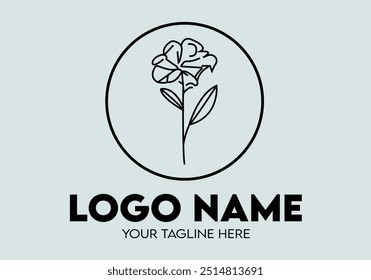 Modern Minimalist Botanical Logo Design for Businesses With Leaves and Flowers, Professional Creative Monogram Botanical Floral Logo Design for Salon or Massage Centre Feminine Style Brands Companies
