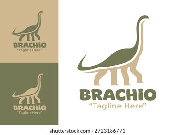 Um emblema de braquiossauro minimalista moderno adequado para projetos de marca pré-histórica premium.