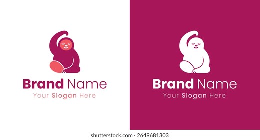 Modern Minimalist Brand Identity Logo Design Featuring a Cute Cartoon Character with a Whimsical Aura