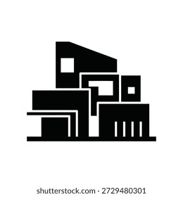 Modern minimalist building complex flat design vector illustration