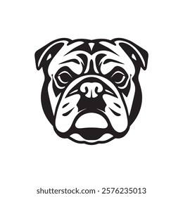 Modern Minimalist Bulldog Head Logo Design Vector Illustration