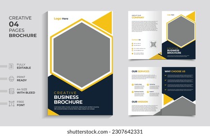 Modern and Minimalist business brochure template layout design, creative business brochure, professional business profile brochure design, corporate company profile or annual report design.