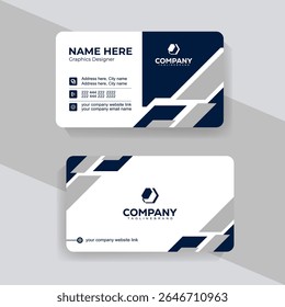 Modern Minimalist Business Card Design in Navy Blue and White for Company Branding