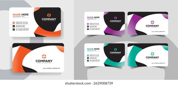 Modern Minimalist Business Card Template Set for Personal and Corporate Use