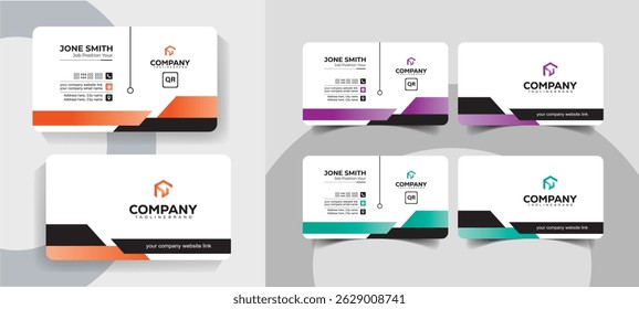 Modern Minimalist Business Card Template Set for Personal and Corporate Use