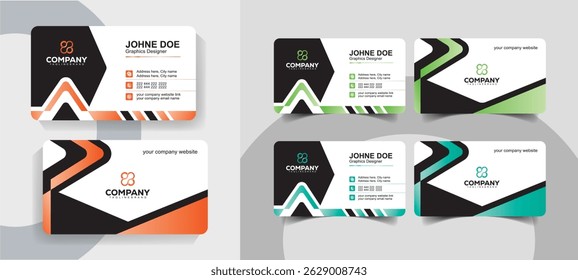Modern Minimalist Business Card Template Set for Personal and Corporate Use